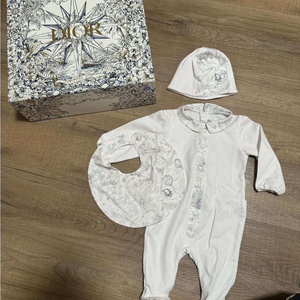 Dior White Kids One Piece Set